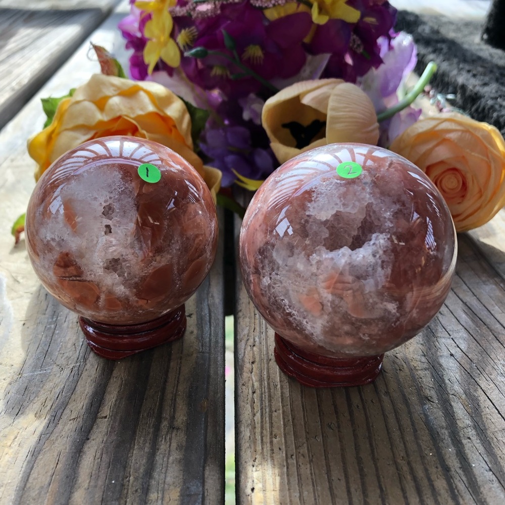 RARE Druzy Pink Agate Crystal Sphere